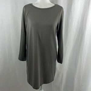 J. Jill Pure Jill Harmony Portobella Pima Cotton Ribbed Trim Dress Womens Size M